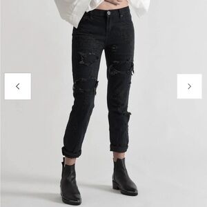 One Teaspoon Awesome Baggies Black Wash Jeans